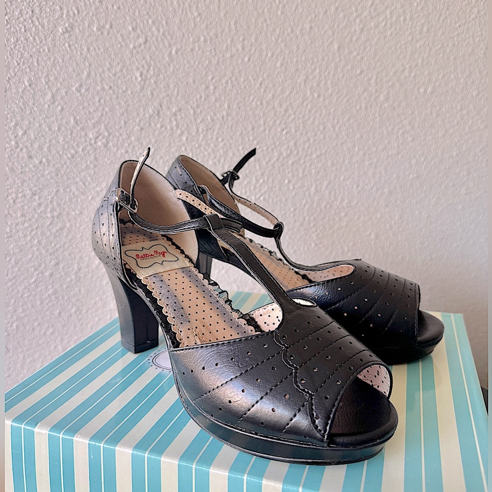 Bettie Page 3 T-Strap Peep Toe Shoe